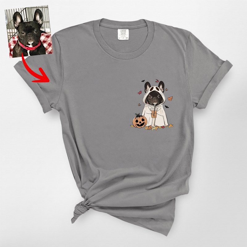 demo 08 - Cute Custom Halloween Ghost Comfort Colors T-Shirt for Dog Lovers (Copy) - Pawarts