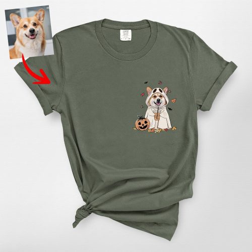 demo 08 - Cute Custom Halloween Ghost Comfort Colors T-Shirt for Dog Lovers (Copy) - Pawarts