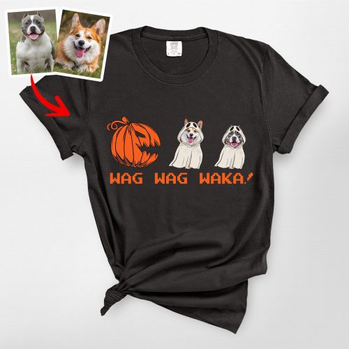 Wag Wag Waka! - Custom Dog Halloween Comfort Colors T-Shirt For Dog Lovers - Pawarts