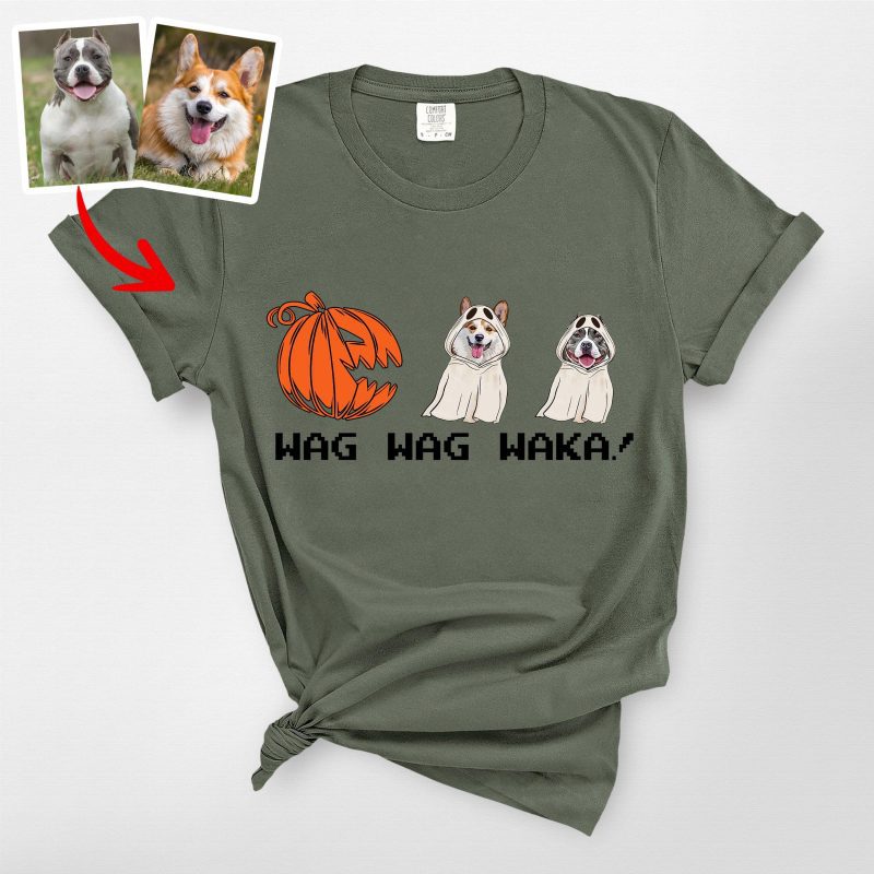 Wag Wag Waka! - Custom Dog Halloween Comfort Colors T-Shirt For Dog Lovers - Pawarts