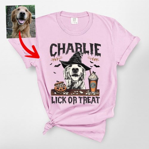 Custom Coffee-Sipping Dog Witch Halloween Comfort Colors T-shirt For Dog Lovers - Pawarts