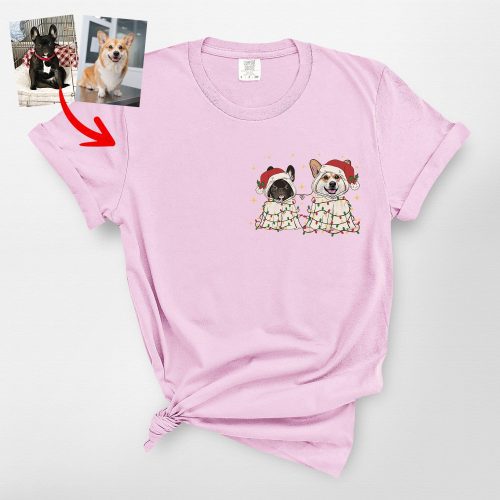 Cute Ghost Christmas Comfort Colors T-Shirt for Dog Lovers - Pawarts