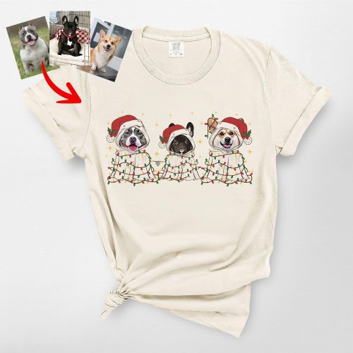 Cute Ghost Christmas Comfort Colors T-Shirt for Dog Lovers - Pawarts