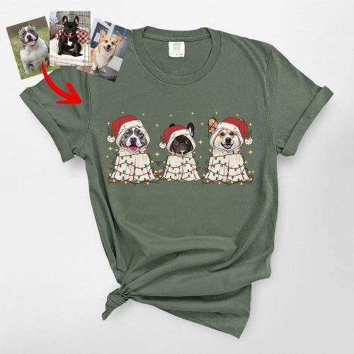 Cute Ghost Christmas Comfort Colors T-Shirt for Dog Lovers - Pawarts