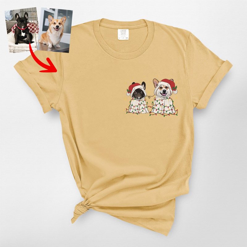 Cute Ghost Christmas Comfort Colors T-Shirt for Dog Lovers - Pawarts