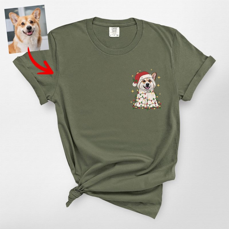 Cute Ghost Christmas Comfort Colors T-Shirt for Dog Lovers - Pawarts