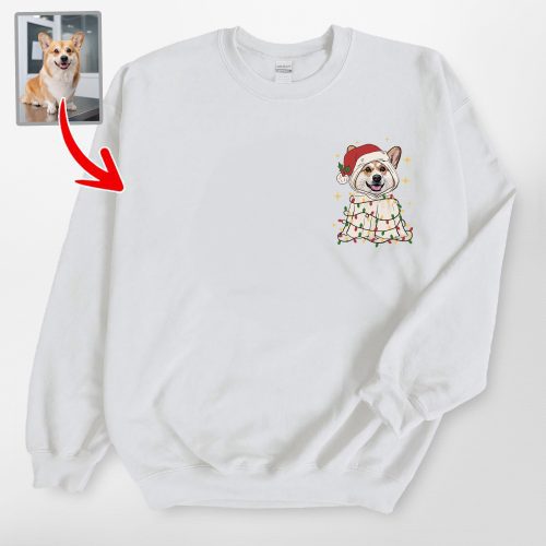 Cute Ghost Christmas Gildan Sweatshirt, Festive Custom Gifts for Dog Lovers - Pawarts