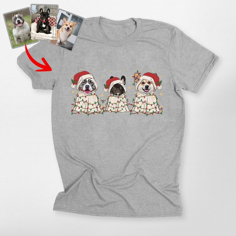 Cute Ghost Christmas Bella T-Shirt for Dog Lovers - Pawarts