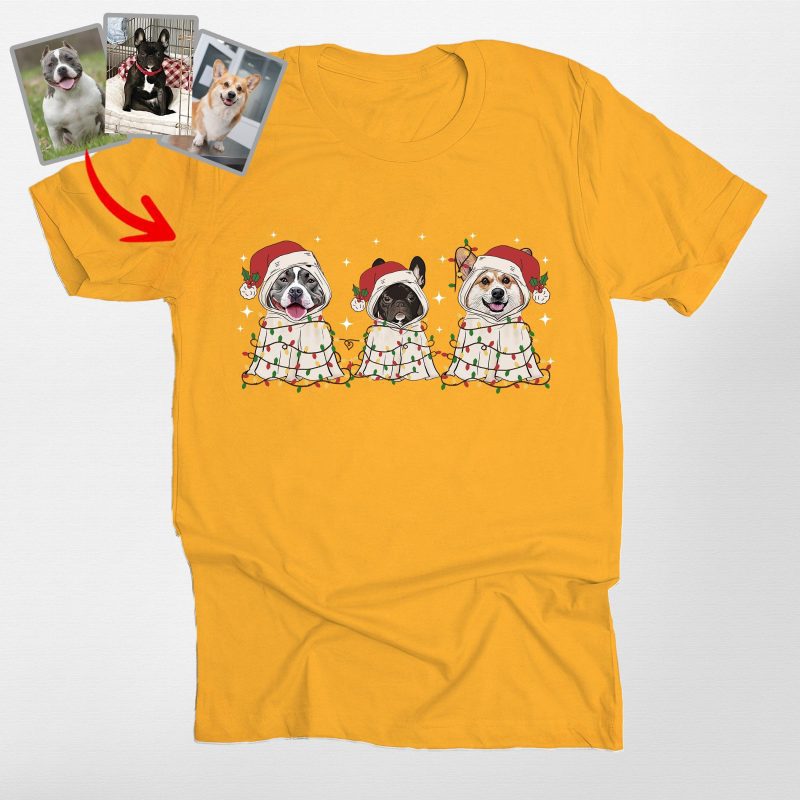 Cute Ghost Christmas Bella T-Shirt for Dog Lovers - Pawarts