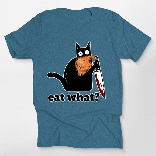 Creepy Cat Eat What Funny Halloween Unisex T-Shirt - Pawarts