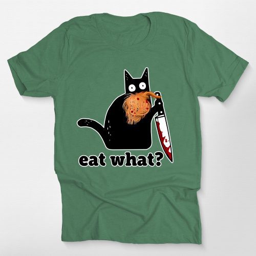 Creepy Cat Eat What Funny Halloween Unisex T-Shirt - Pawarts