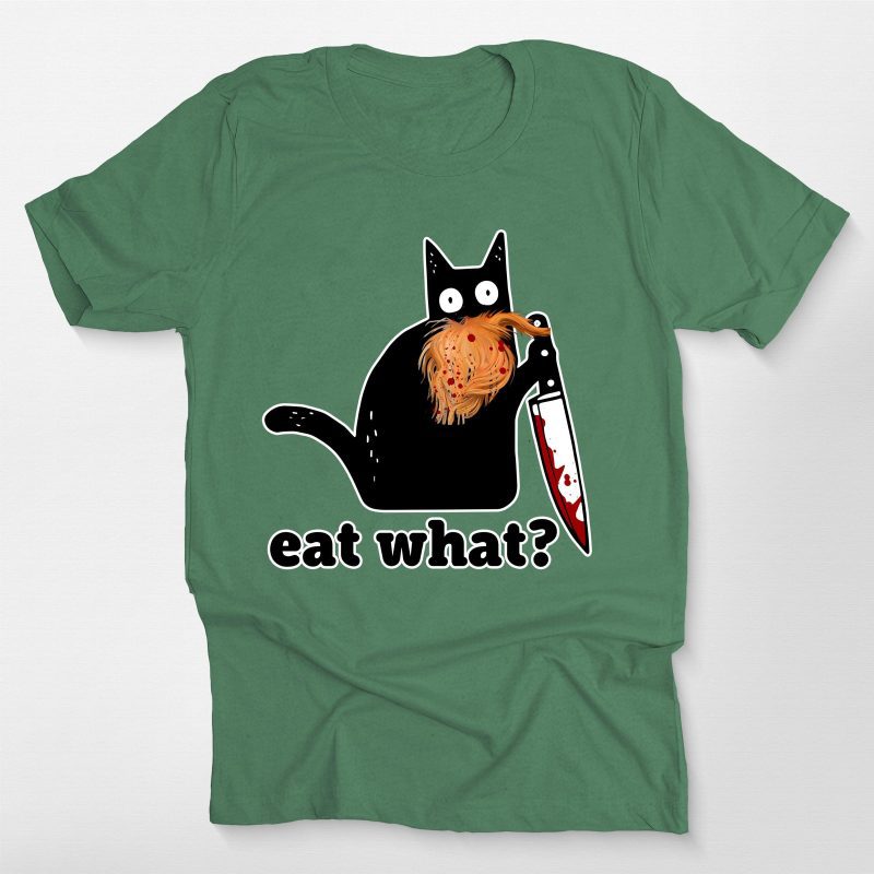 Creepy Cat Eat What Funny Halloween Unisex T-Shirt - Pawarts