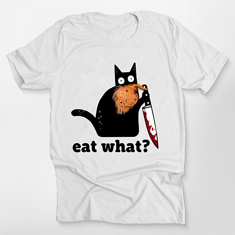 Creepy Cat Eat What Funny Halloween Unisex T-Shirt - Pawarts