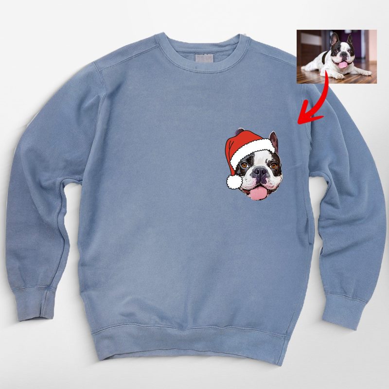 Custom Dog Christmas Comfort Colors Sweatshirt, Secret Santa Gifts For Dog Lovers - Pawarts