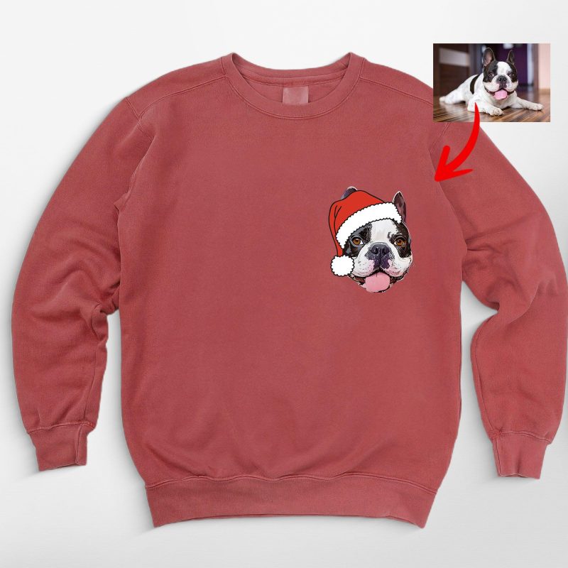 Custom Dog Christmas Comfort Colors Sweatshirt, Secret Santa Gifts For Dog Lovers - Pawarts