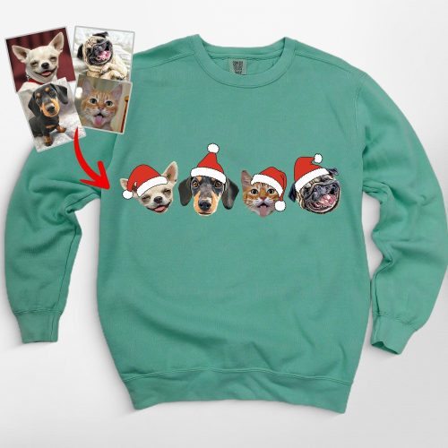 Custom Dog Christmas Comfort Colors Sweatshirt, Secret Santa Gifts For Dog Lovers - Pawarts