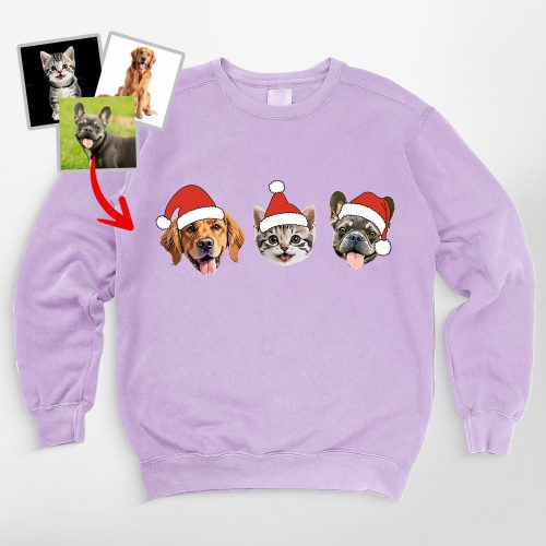 Custom Dog Christmas Comfort Colors Sweatshirt, Secret Santa Gifts For Dog Lovers - Pawarts