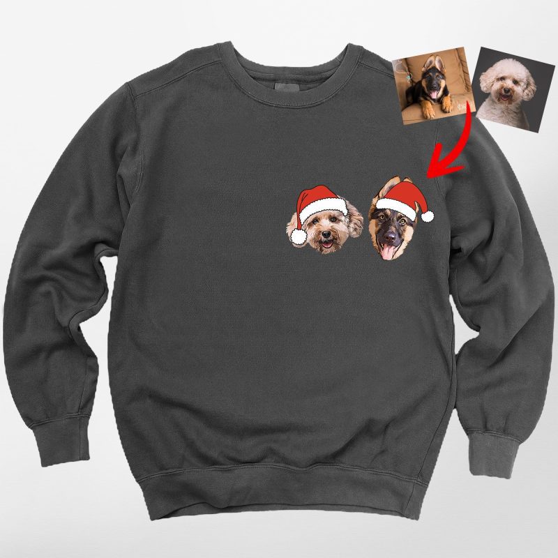 Custom Dog Christmas Comfort Colors Sweatshirt, Secret Santa Gifts For Dog Lovers - Pawarts