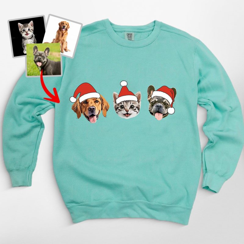 Custom Dog Christmas Comfort Colors Sweatshirt, Secret Santa Gifts For Dog Lovers - Pawarts