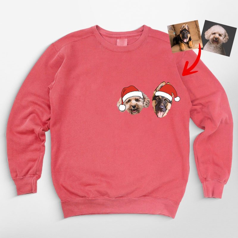 Custom Dog Christmas Comfort Colors Sweatshirt, Secret Santa Gifts For Dog Lovers - Pawarts