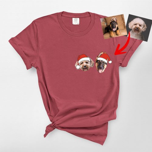 Custom Dog Christmas Comfort Colors Tee, Secret Santa Gifts For Dog Lovers - Pawarts