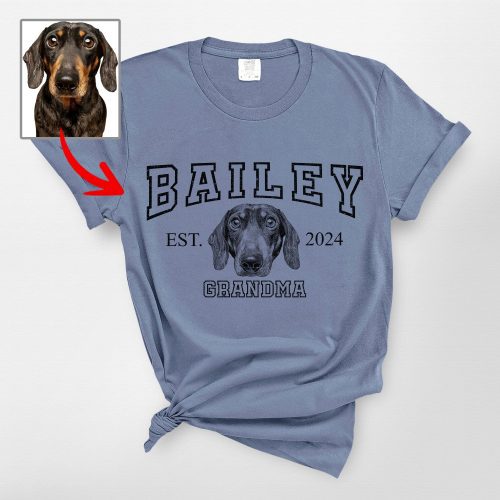 Customized Dog Face Sketch Comfort Colors T-Shirt for Dog Lovers - Pawarts