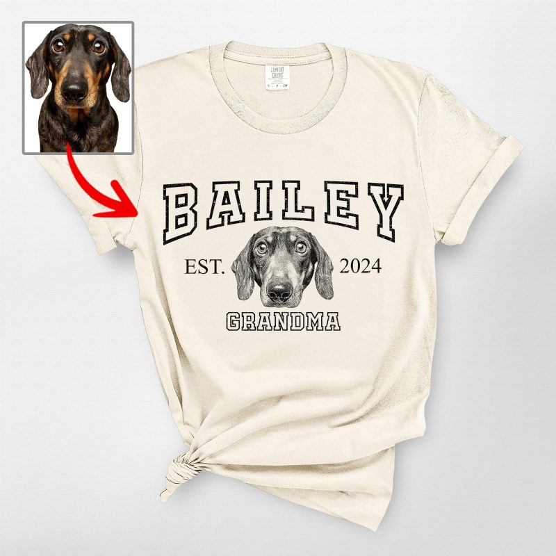 Customized Dog Face Sketch Comfort Colors T-Shirt for Dog Lovers - Pawarts