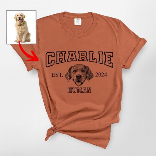 Customized Dog Face Sketch Comfort Colors T-Shirt for Dog Lovers - Pawarts