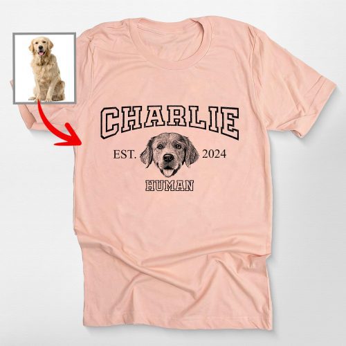 Customized Dog Face Sketch Bella Canvas T-Shirt for Dog Lovers - Pawarts