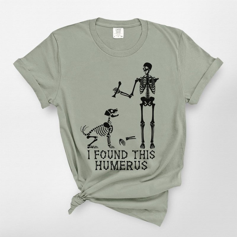 Funny Humerus Comfort Colors T-shirt for Dog Lovers – Skeleton Halloween Vibes - Pawarts