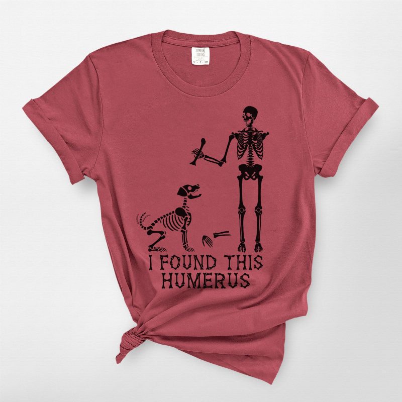 Funny Humerus Comfort Colors T-shirt for Dog Lovers – Skeleton Halloween Vibes - Pawarts