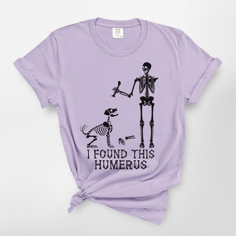 Funny Humerus Comfort Colors T-shirt for Dog Lovers – Skeleton Halloween Vibes - Pawarts