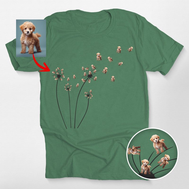 Custom Dandelion Dog Flower Bella Canvas T-Shirt – Funny Gift for Dog Lovers - Pawarts