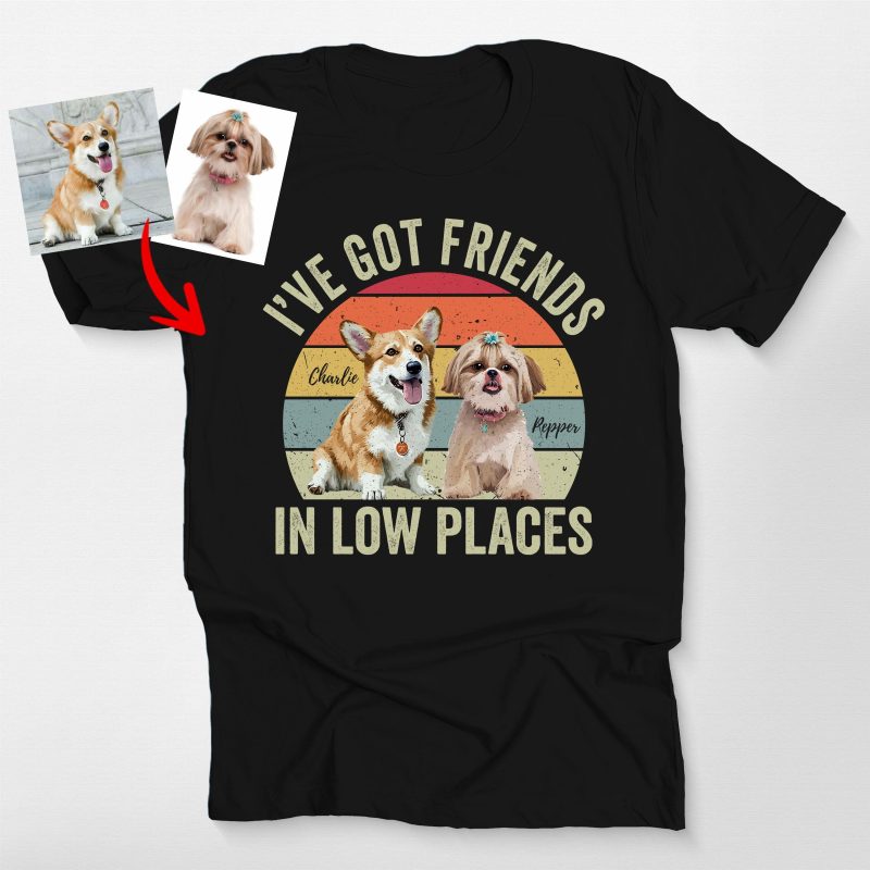 Funny Colorful Custom Dog Potrait Bella Canvas T-Shirt For Dog Lovers - Pawarts