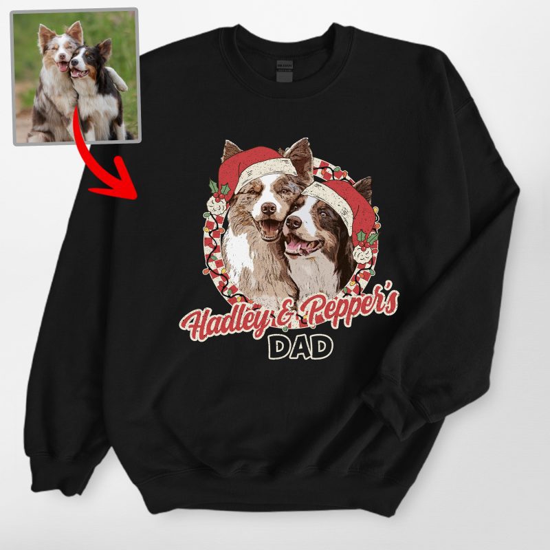 Christmas Vibes Custom Dog Gildan Sweatshirt – Secret Santa Gifts for Pawents - Pawarts