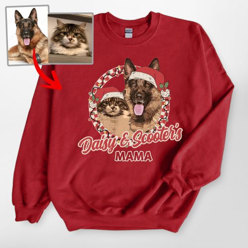 Christmas Vibes Custom Dog Gildan Sweatshirt – Secret Santa Gifts for Pawents - Pawarts