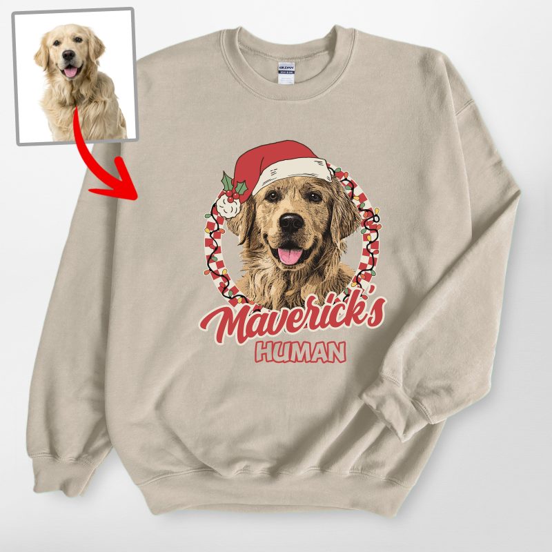 Christmas Vibes Custom Dog Gildan Sweatshirt – Secret Santa Gifts for Pawents - Pawarts