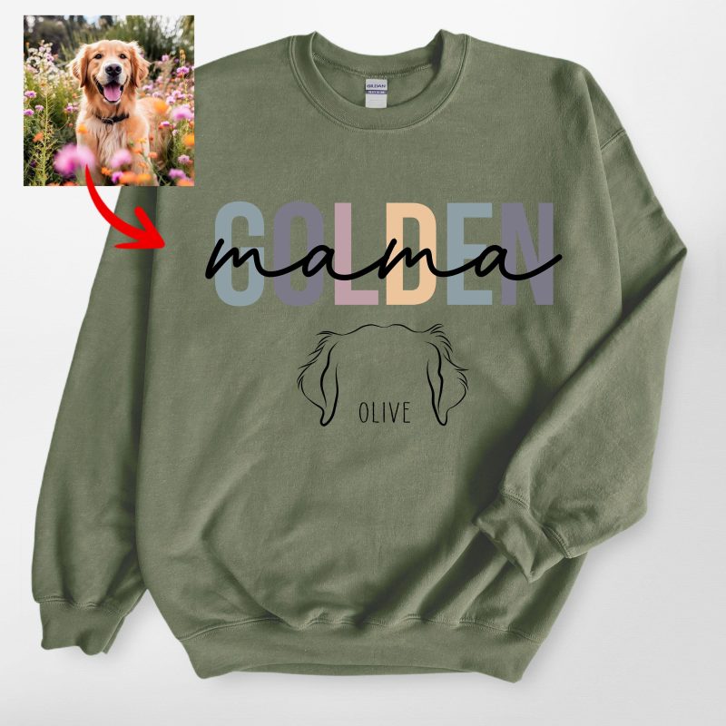 Custom Dog Ear Outline Gildan Sweatshirt - Pawarts