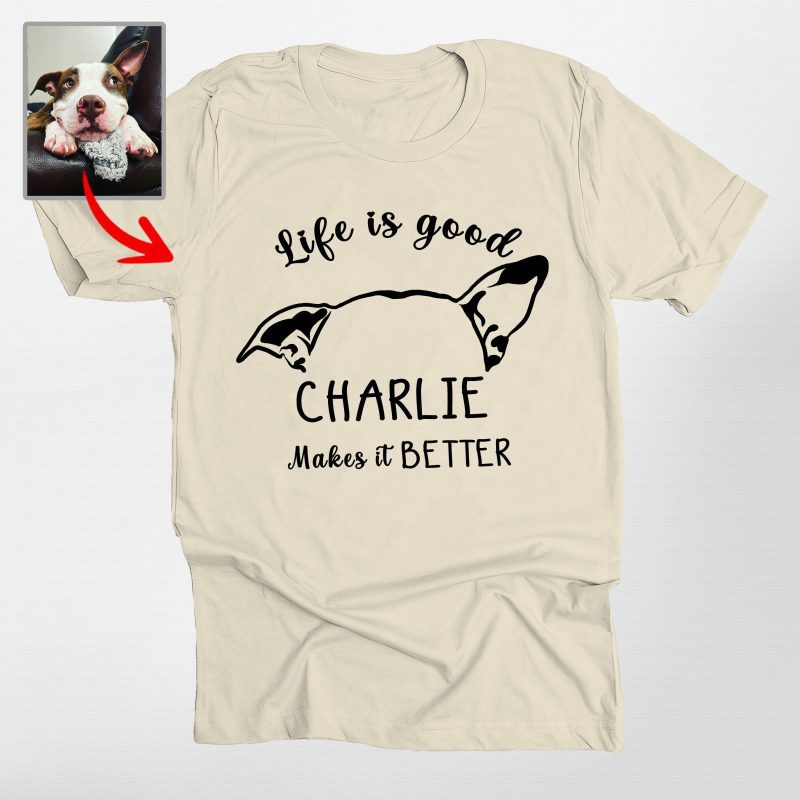 Life is Good with a Dog Makes It Better Bella Canvas Shirt for Dog Lovers - Pawarts