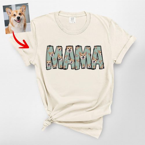 Dog Mama Comfort Color Shirt, Custom Dog Faces Graphic Tee - Pawarts