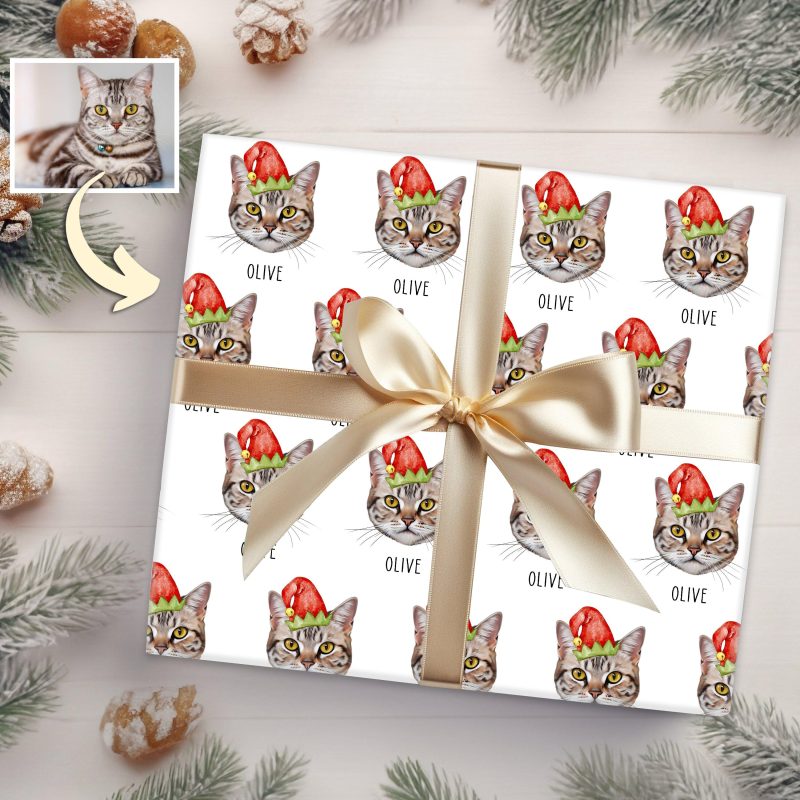 Christmas Custom Pet Portrait Wrapping Paper for Dog Lovers - Pawarts