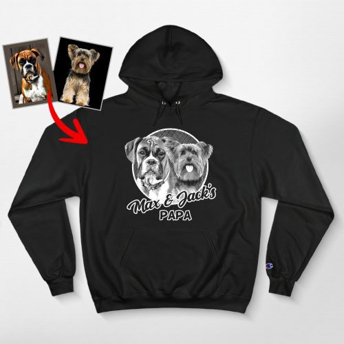 Custom Sketch Dog Champion Hoodie, Unique Gifts for Dog Lovers - Pawarts