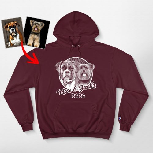 Custom Sketch Dog Champion Hoodie, Unique Gifts for Dog Lovers - Pawarts