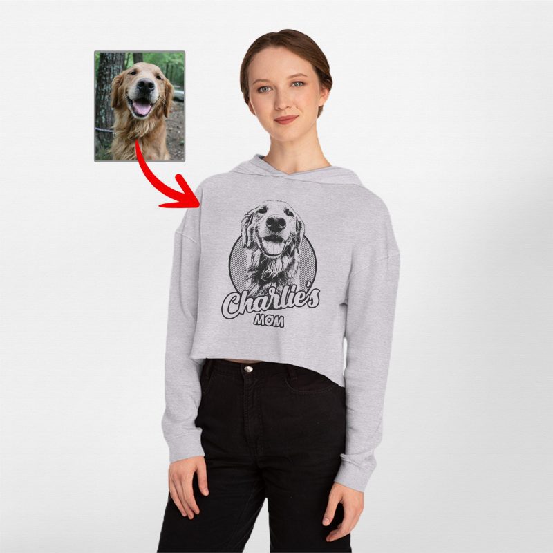 Trendy Custom Women’s Cropped Hoodie For Dog Mom - Pawarts