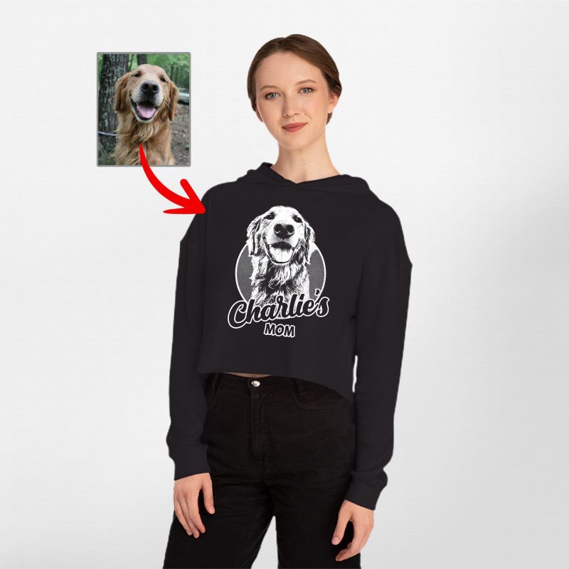 Trendy Custom Women’s Cropped Hoodie For Dog Mom - Pawarts