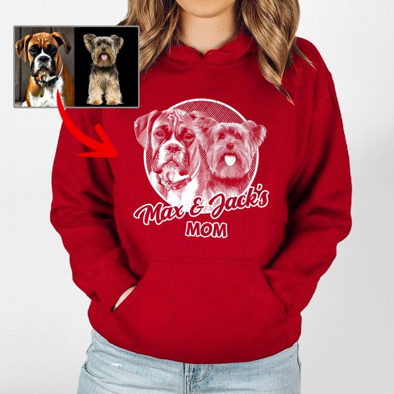 Custom Dog Photo Gildan Hoodie - Meaningful Gifts For Fur Moms - Pawarts