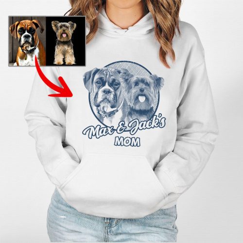 Custom Dog Photo Gildan Hoodie - Meaningful Gifts For Fur Moms - Pawarts