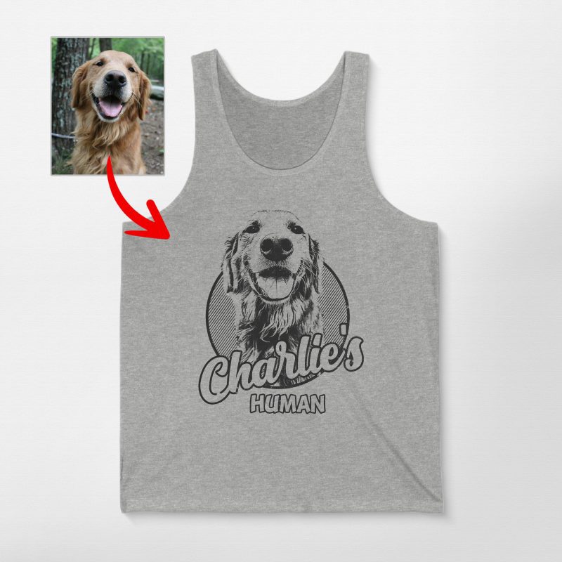 Custom Sketch Dog Portrait Unisex Tank Top For Dog Dads & Dog Moms - Pawarts