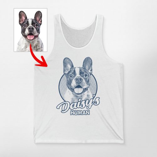 Custom Sketch Dog Portrait Unisex Tank Top For Dog Dads & Dog Moms - Pawarts