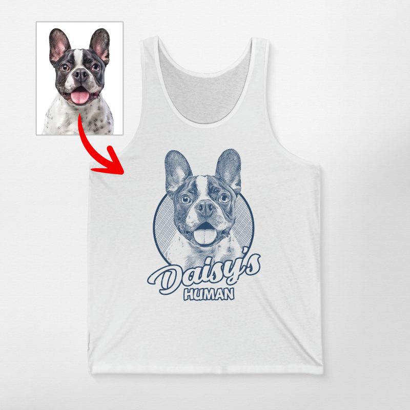 Custom Sketch Dog Portrait Unisex Tank Top For Dog Dads & Dog Moms - Pawarts